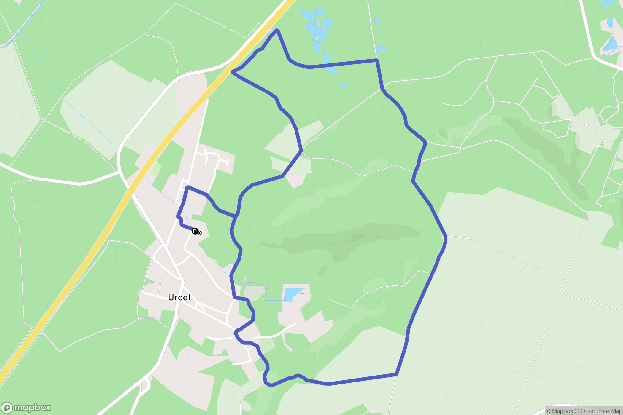 Urcel : carte du parcours de randonnée - France