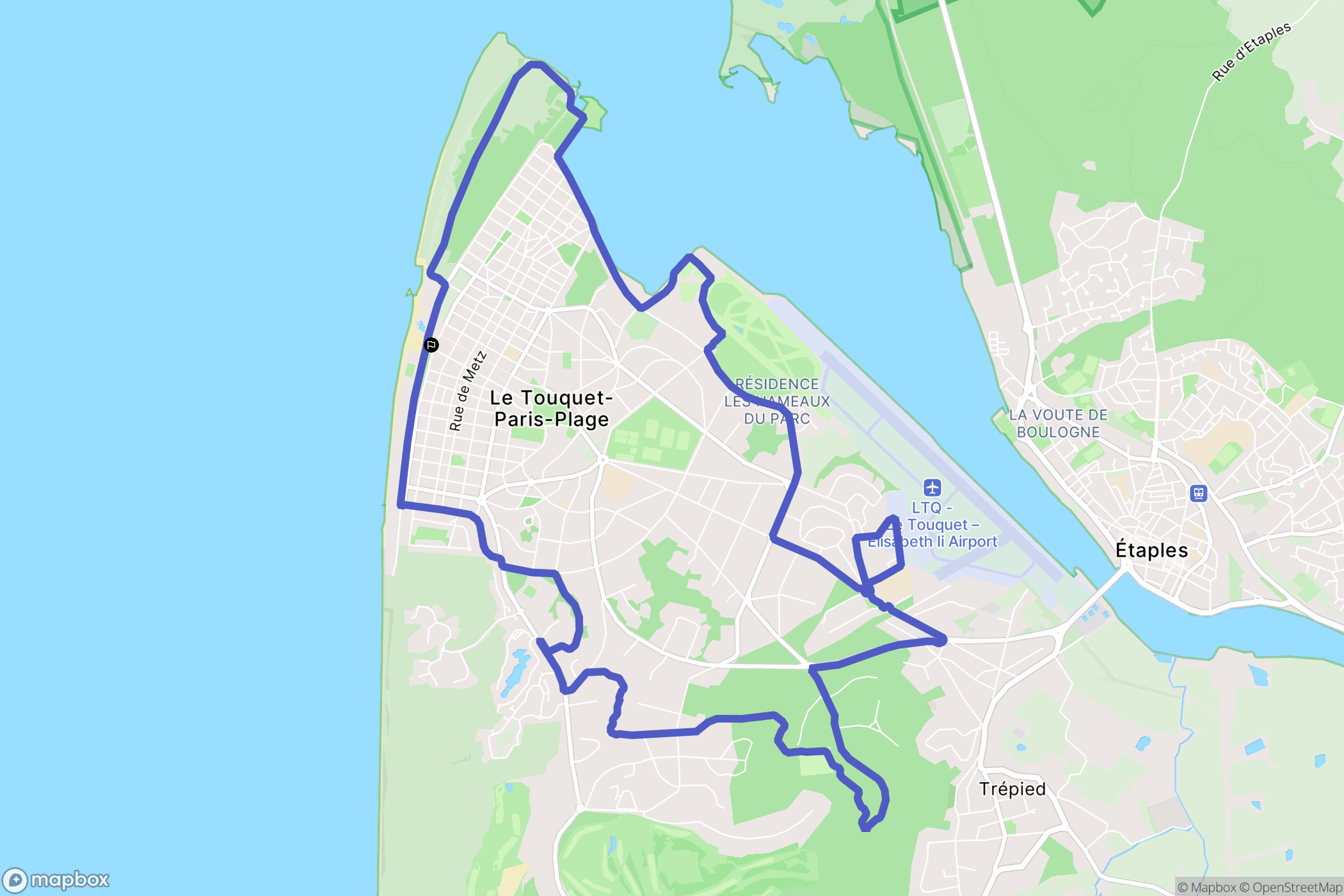 Le Touquet-Paris-Plage : carte du parcours de randonnée - France