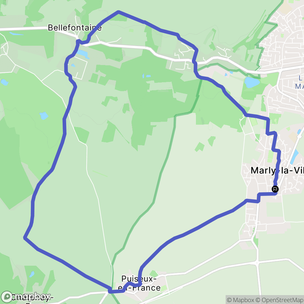 Marly-la-ville : carte du parcours de randonnée - France