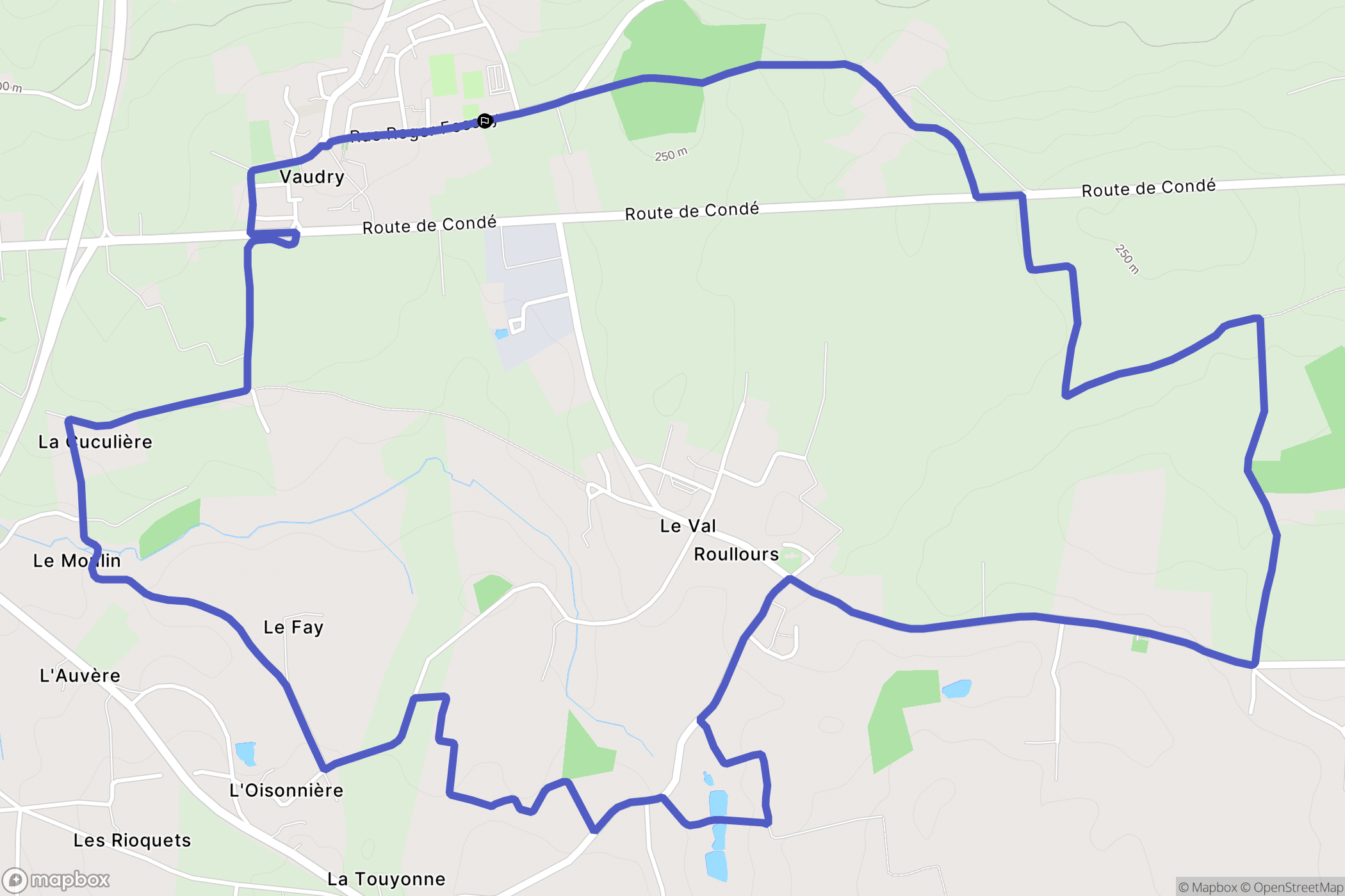 Vire-Normandie : carte du parcours de randonnée - France