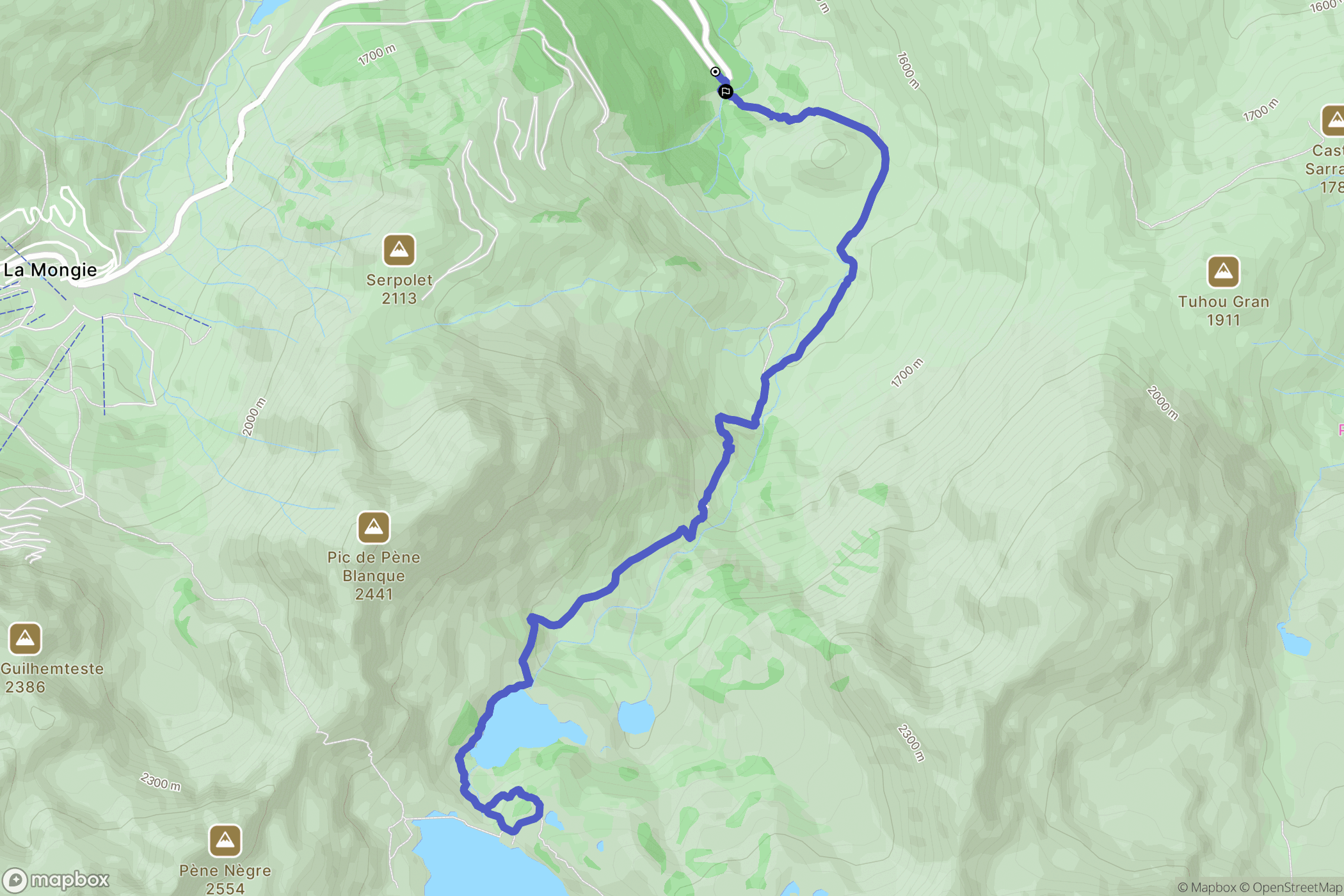 Bagnères-de-Bigorre : carte du parcours de randonnée - France