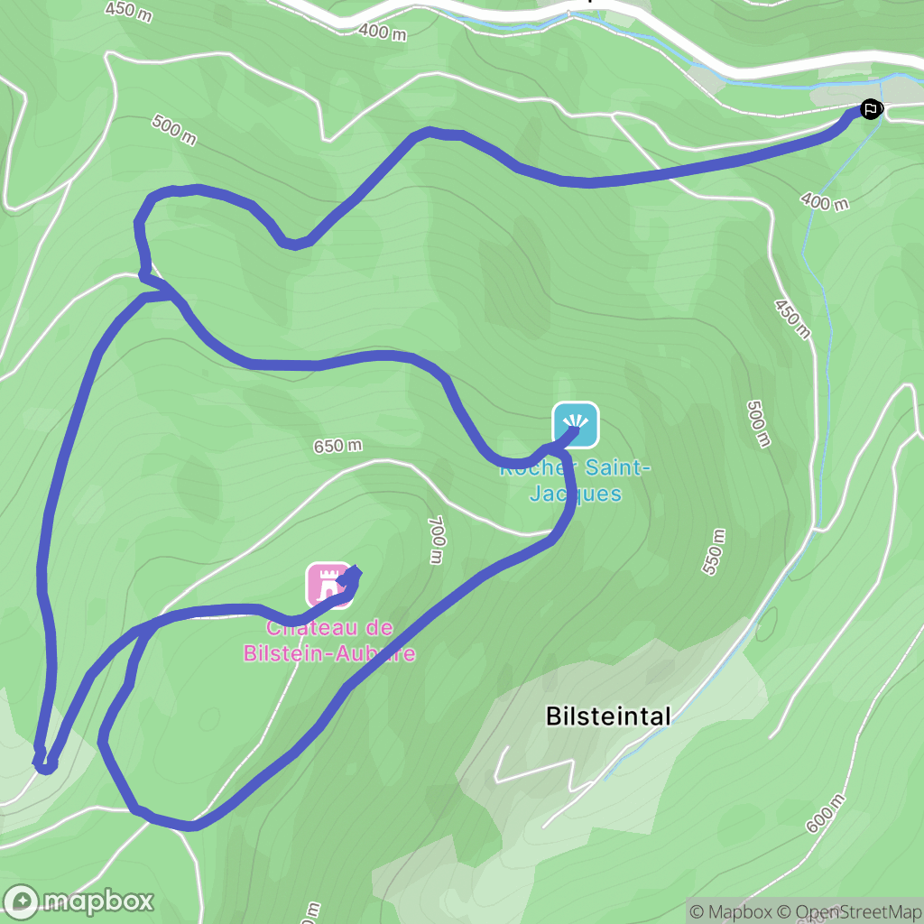 Ribeauvillé : carte du parcours de randonnée - France