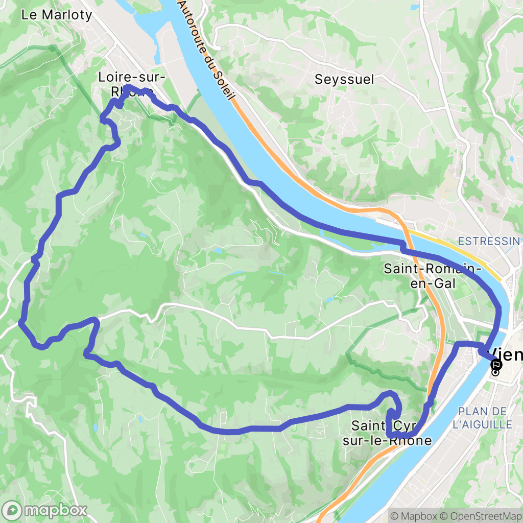Vienne : carte du parcours de randonnée - France