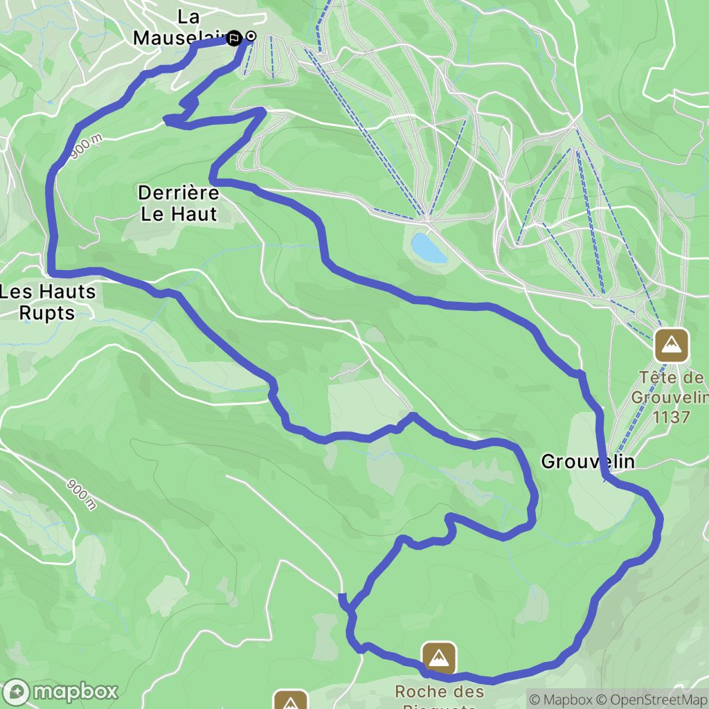 Gérardmer : carte du parcours de randonnée - France