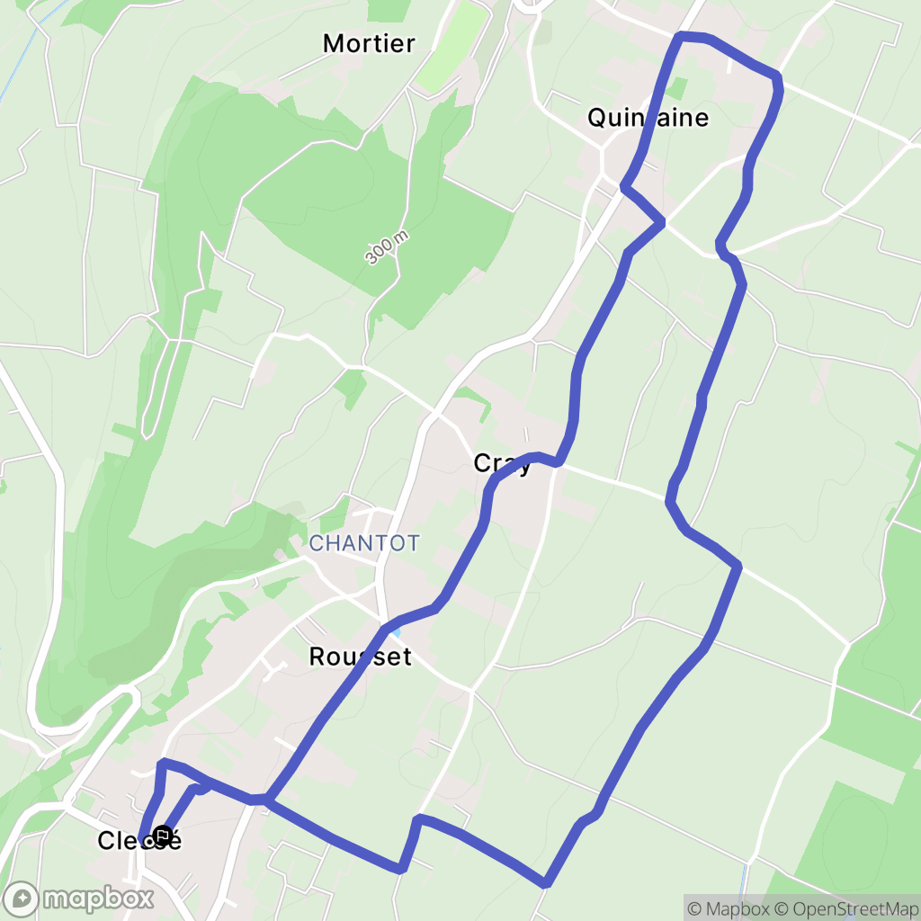 Clessé : carte du parcours de randonnée - France