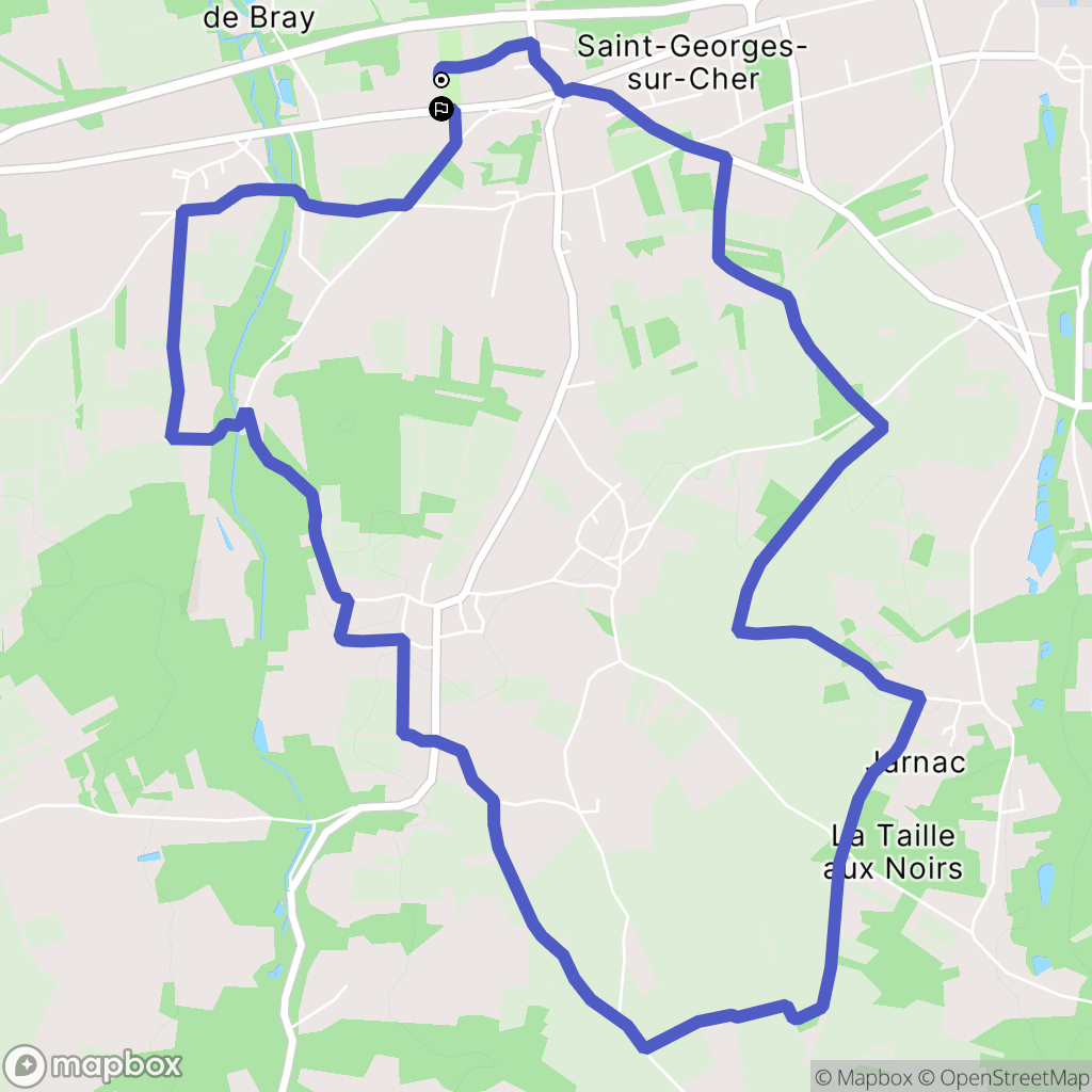 Saint-Georges-sur-Cher : carte du parcours de randonnée - France