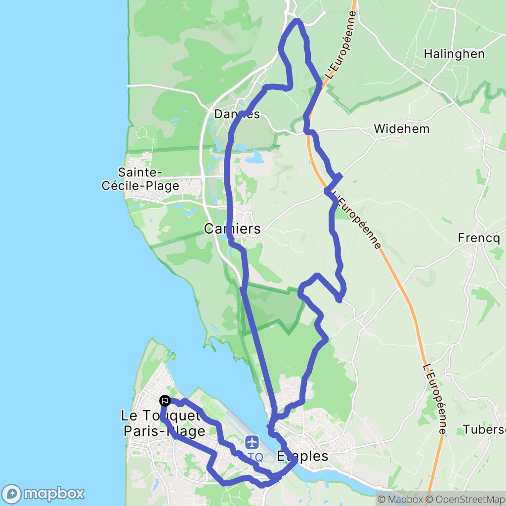 Le Touquet-Paris-Plage : carte du parcours de randonnée - France