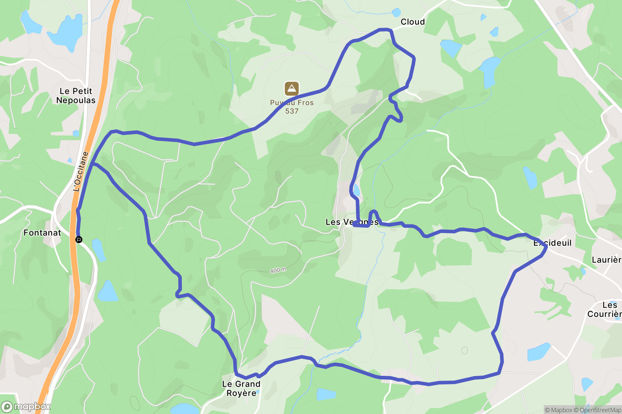 Bonnac-la-Côte : carte du parcours de randonnée - France