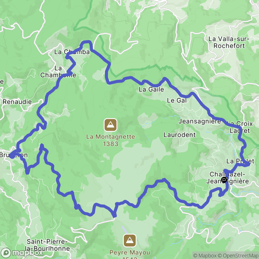 Chalmazel-Jeansagnière : carte du parcours de randonnée - France