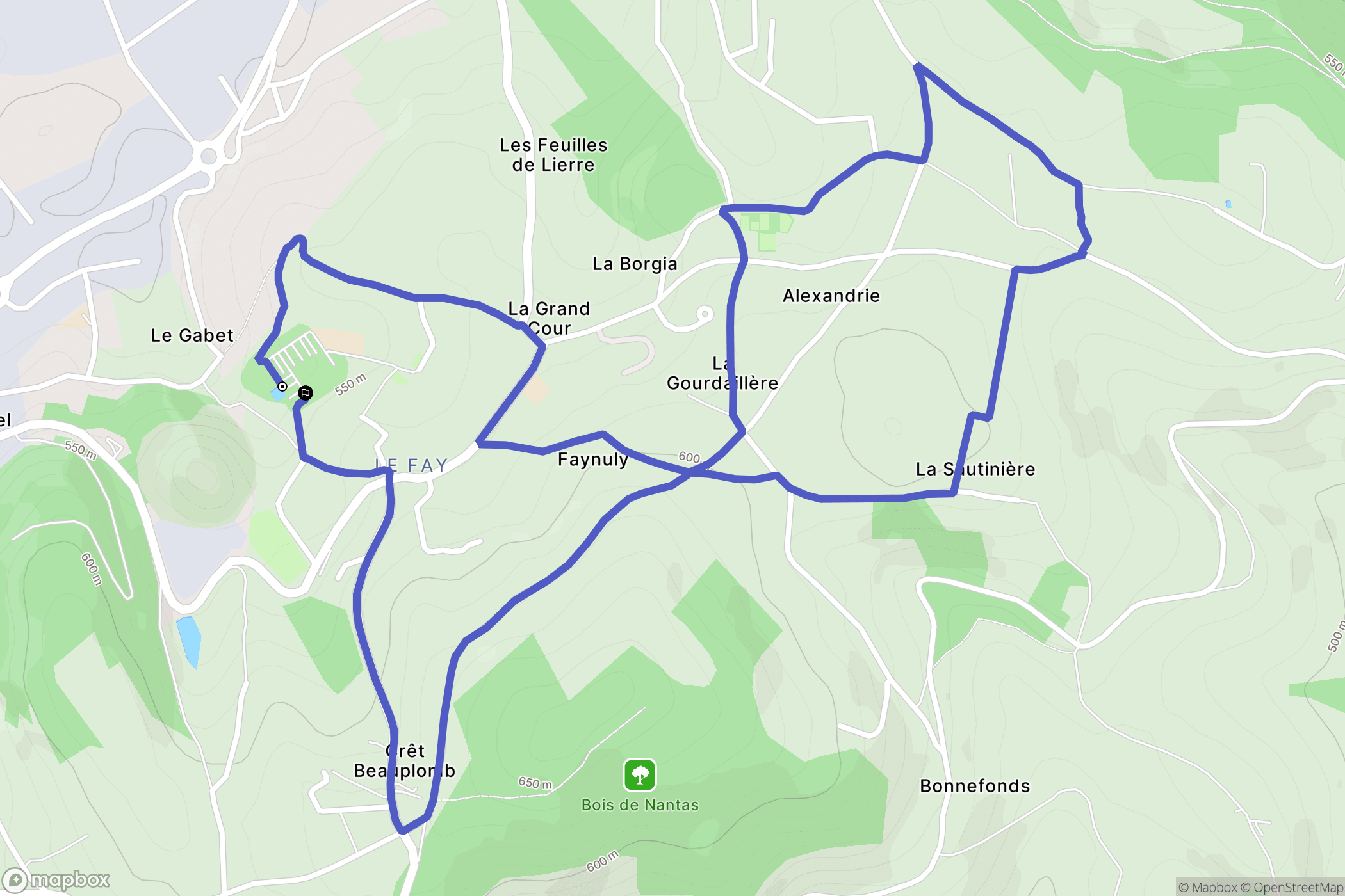 Saint-Jean-Bonnefonds : carte du parcours de randonnée - France