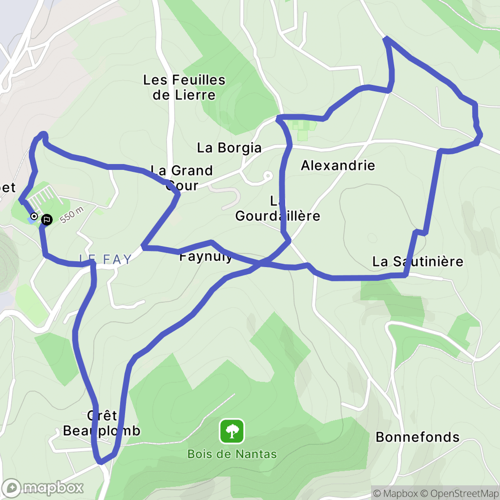 Saint-Jean-Bonnefonds : carte du parcours de randonnée - France