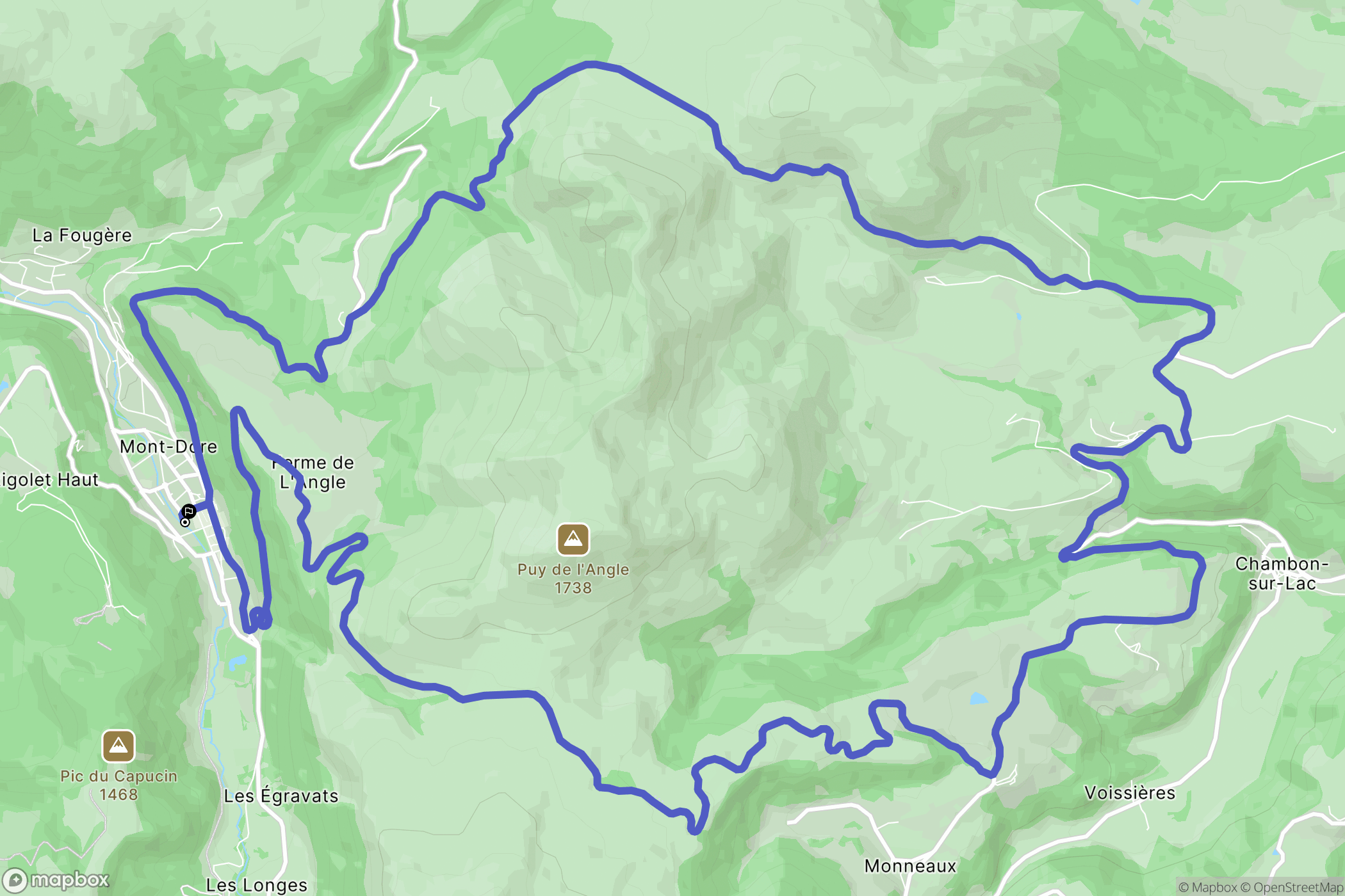 Mont-Dore : carte du parcours de randonnée - France