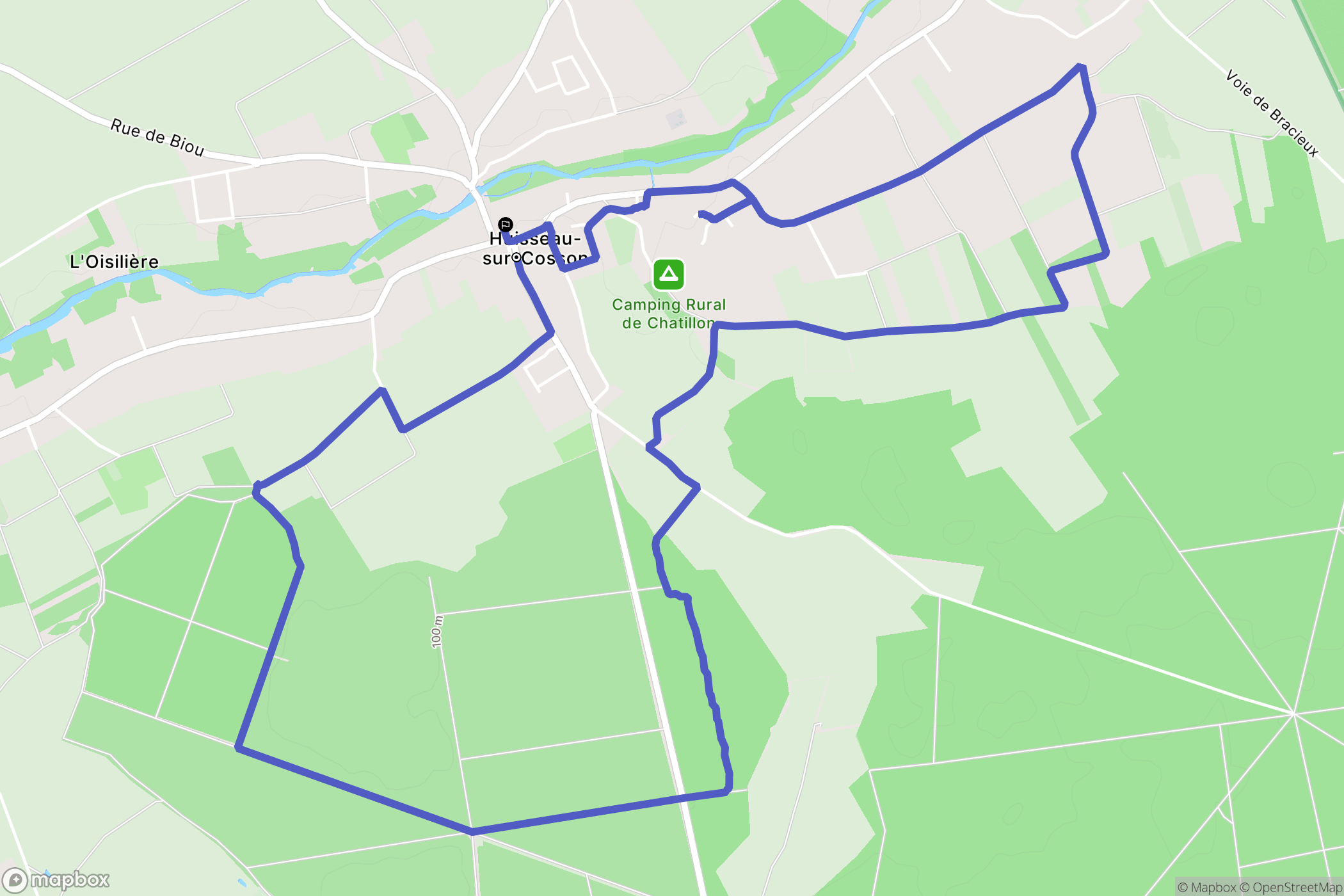 Huisseau-sur-Cosson : carte du parcours de randonnée - France