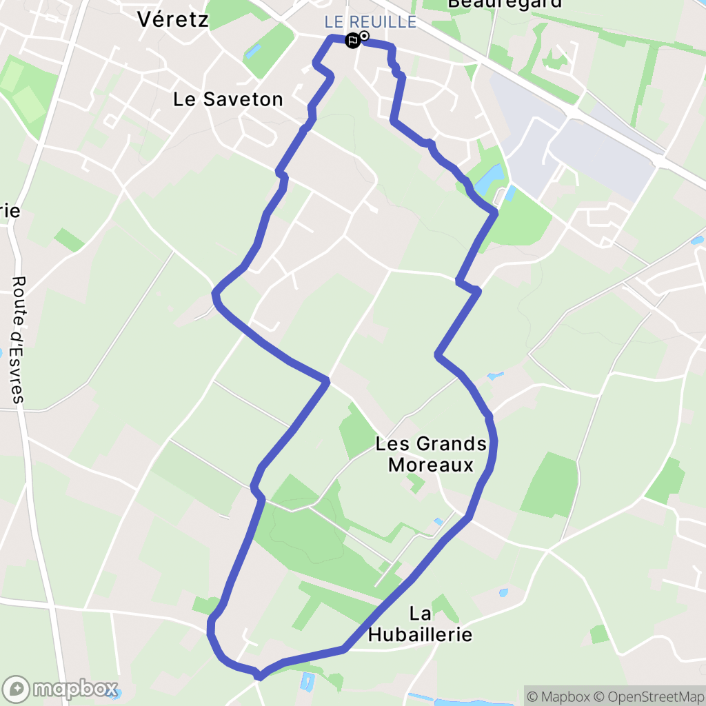 Véretz : carte du parcours de randonnée - France