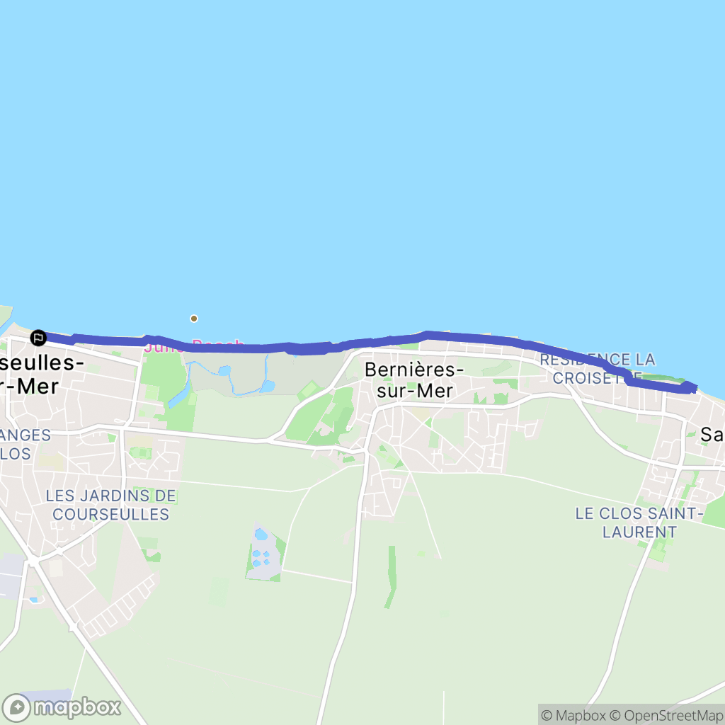 Courseulles-sur-Mer : carte du parcours de randonnée - France