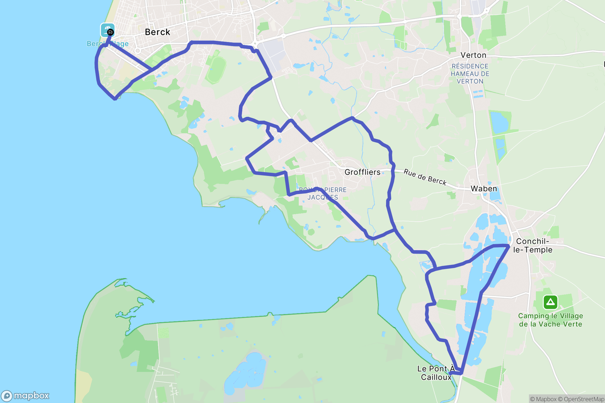 Berck : carte du parcours de randonnée - France