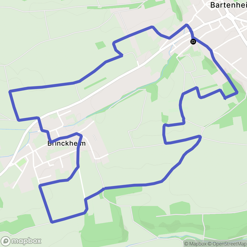 Bartenheim : carte du parcours de randonnée - France