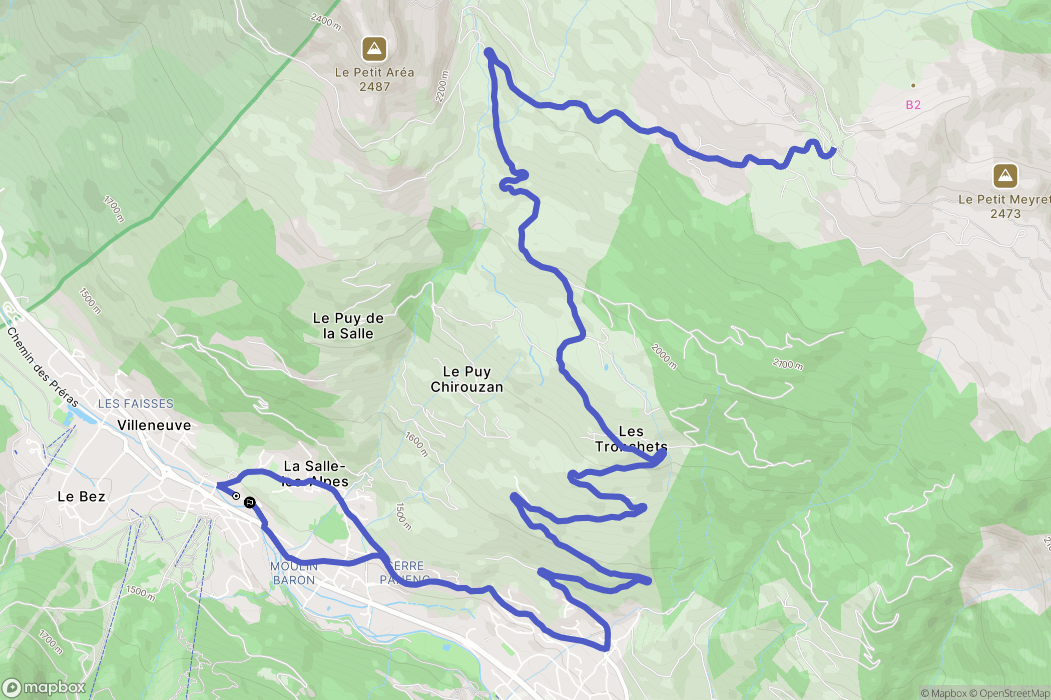 La Salle-les-Alpes : carte du parcours de randonnée - France