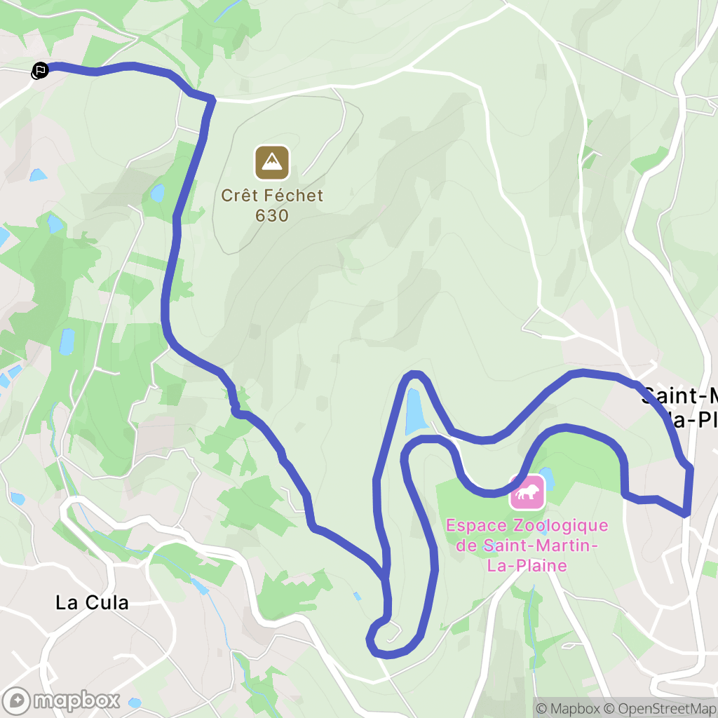 Genilac : carte du parcours de randonnée - France