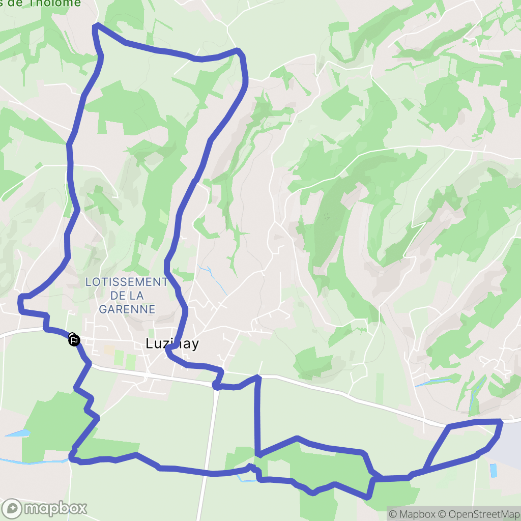 Luzinay : carte du parcours de randonnée - France
