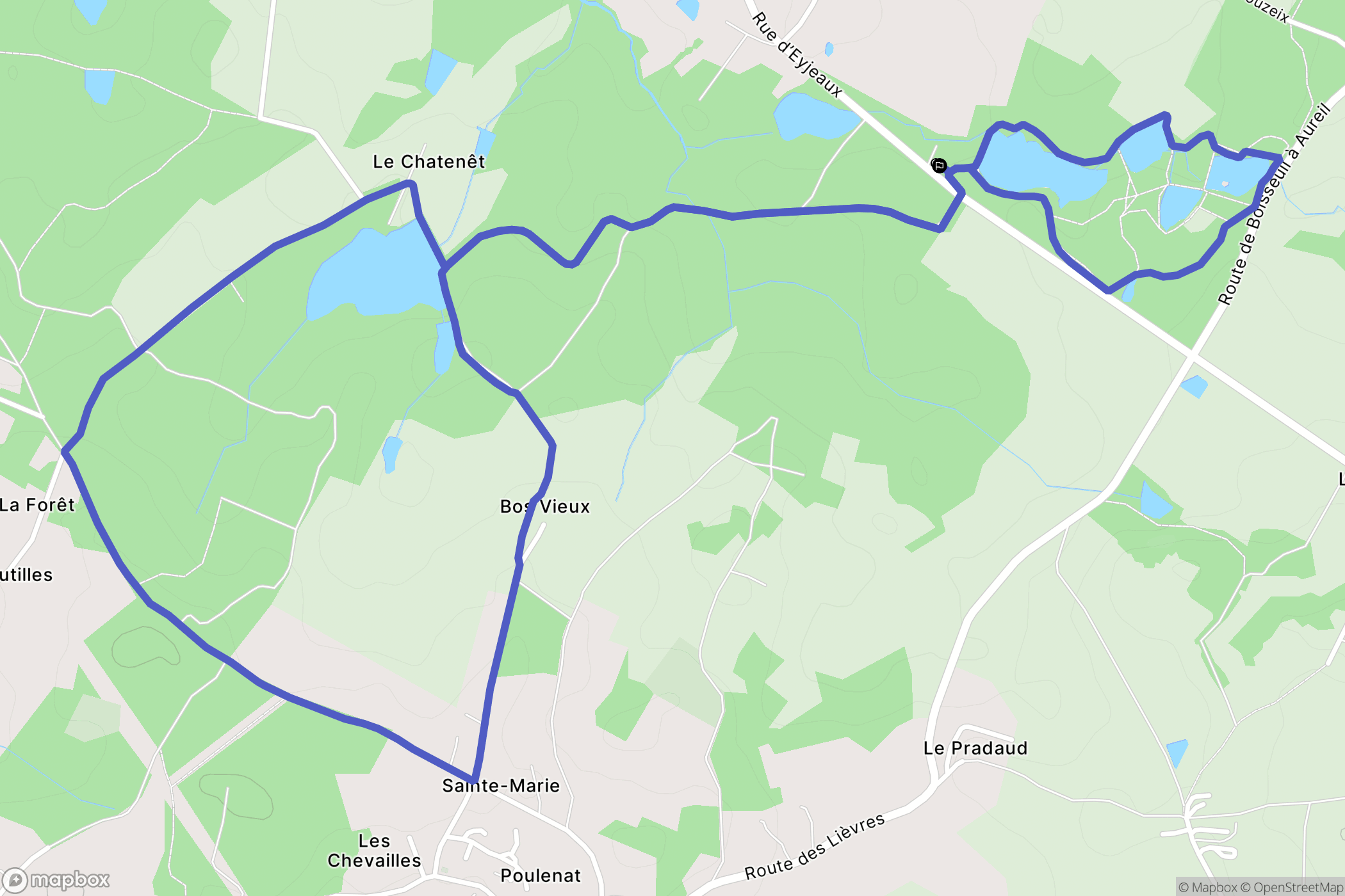 Feytiat : carte du parcours de randonnée - France