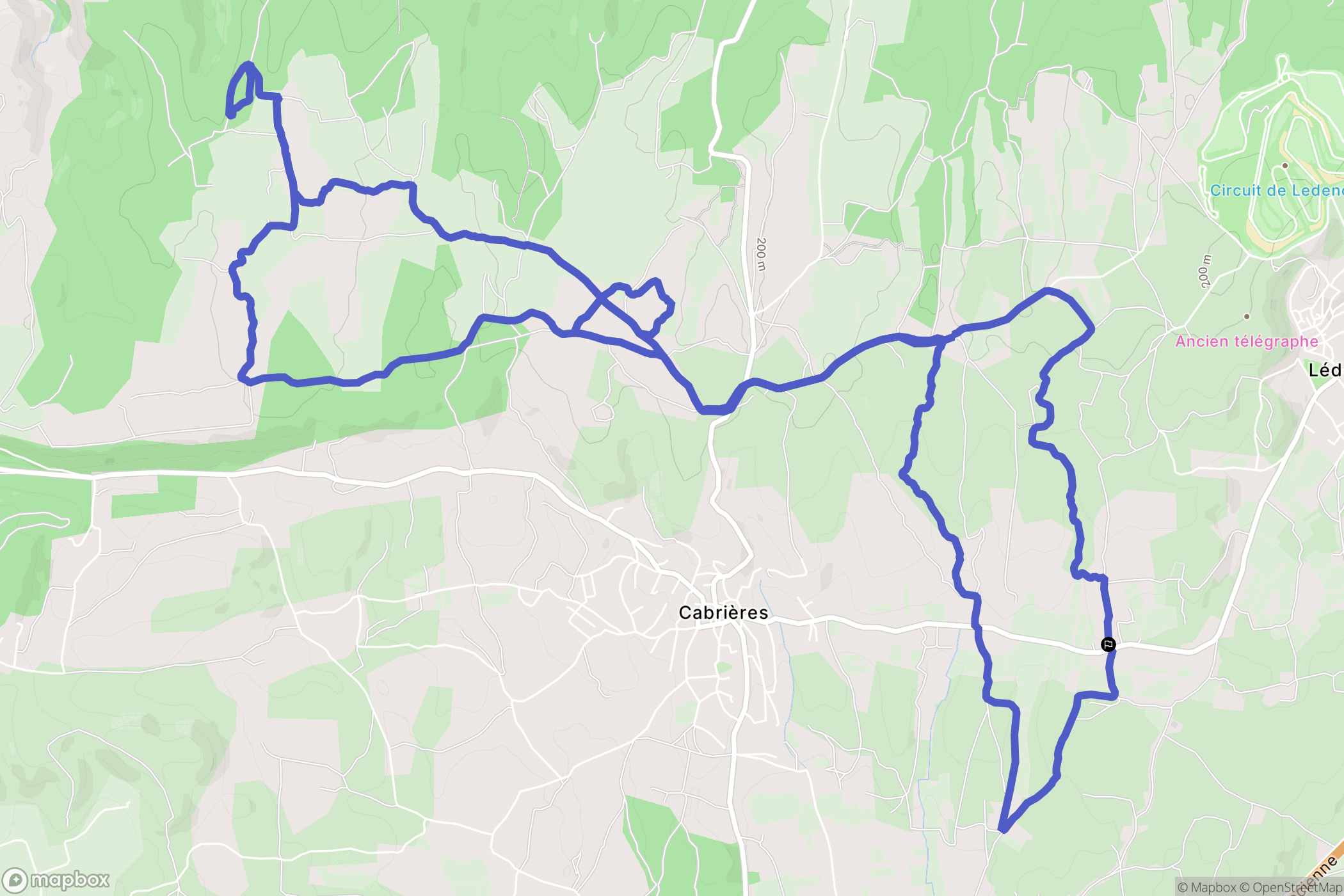 Lédenon : carte du parcours de randonnée - France