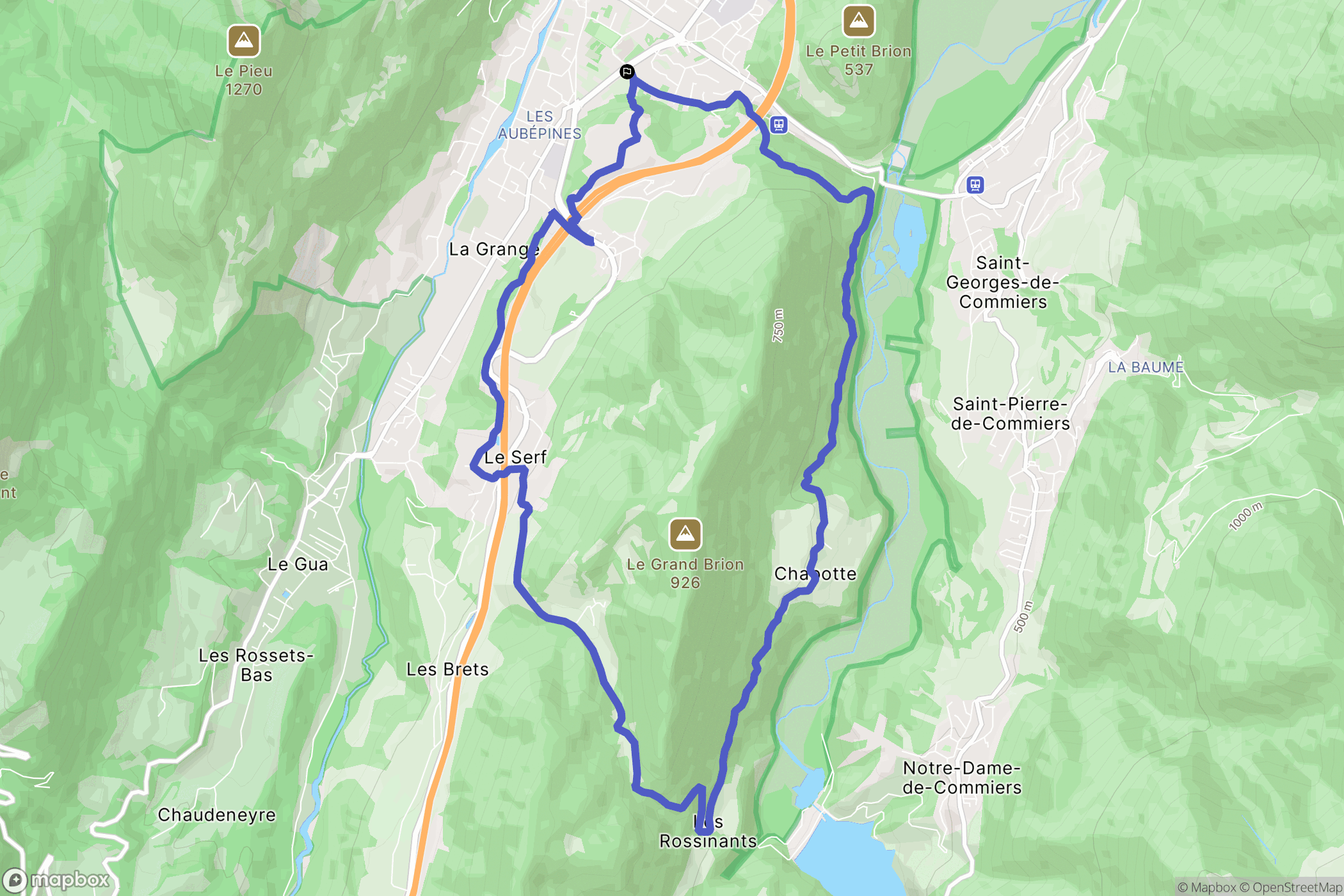 Vif : carte du parcours de randonnée - France
