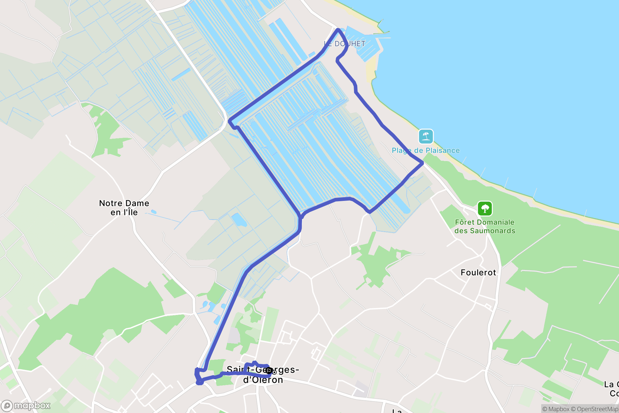 Saint-Georges-d'Oléron : carte du parcours de randonnée - France
