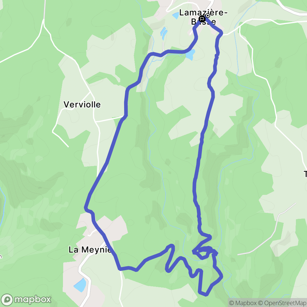 Lamazière-Basse : carte du parcours de randonnée - France