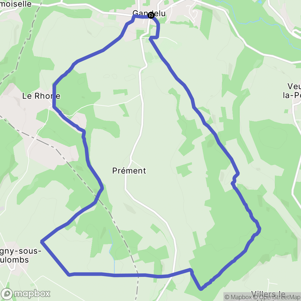 Gandelu : carte du parcours de randonnée - France