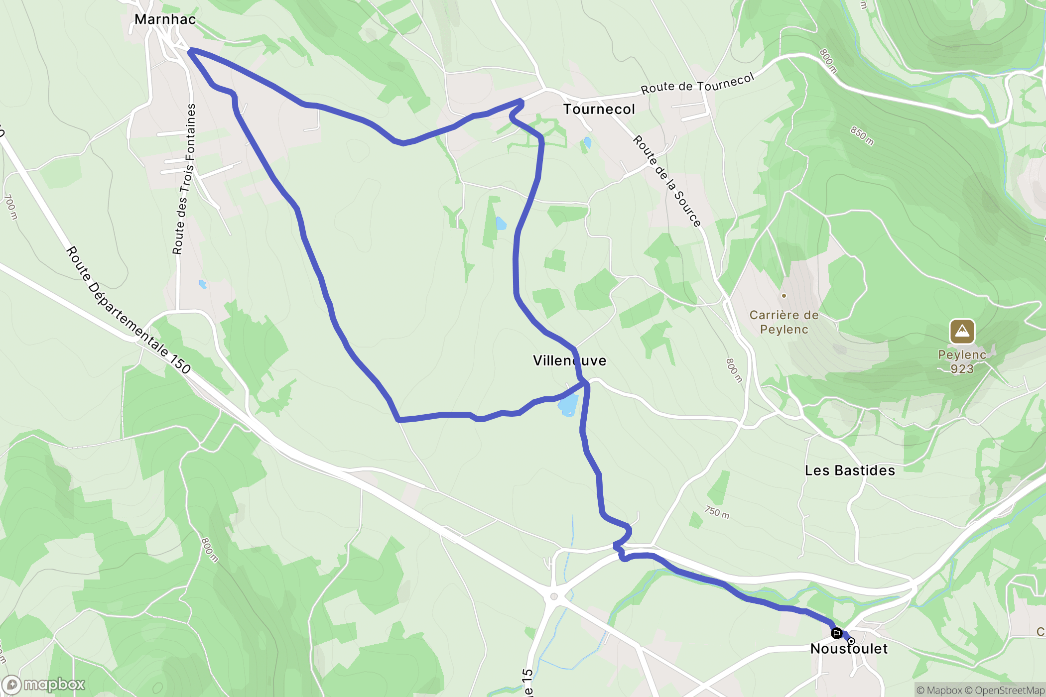 Saint-Germain-Laprade : carte du parcours de randonnée - France