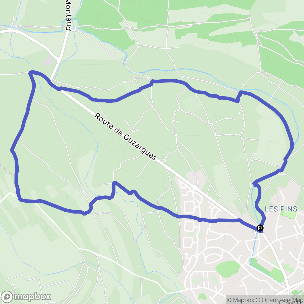Castries : carte du parcours de randonnée - France