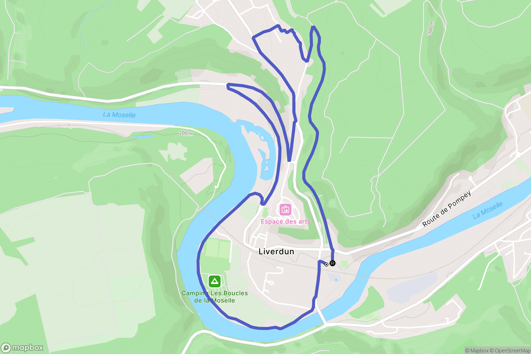 Liverdun : carte du parcours de randonnée - France