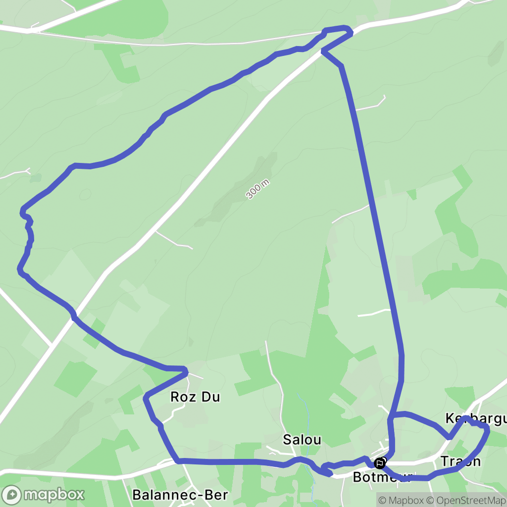 Botmeur : carte du parcours de randonnée - France