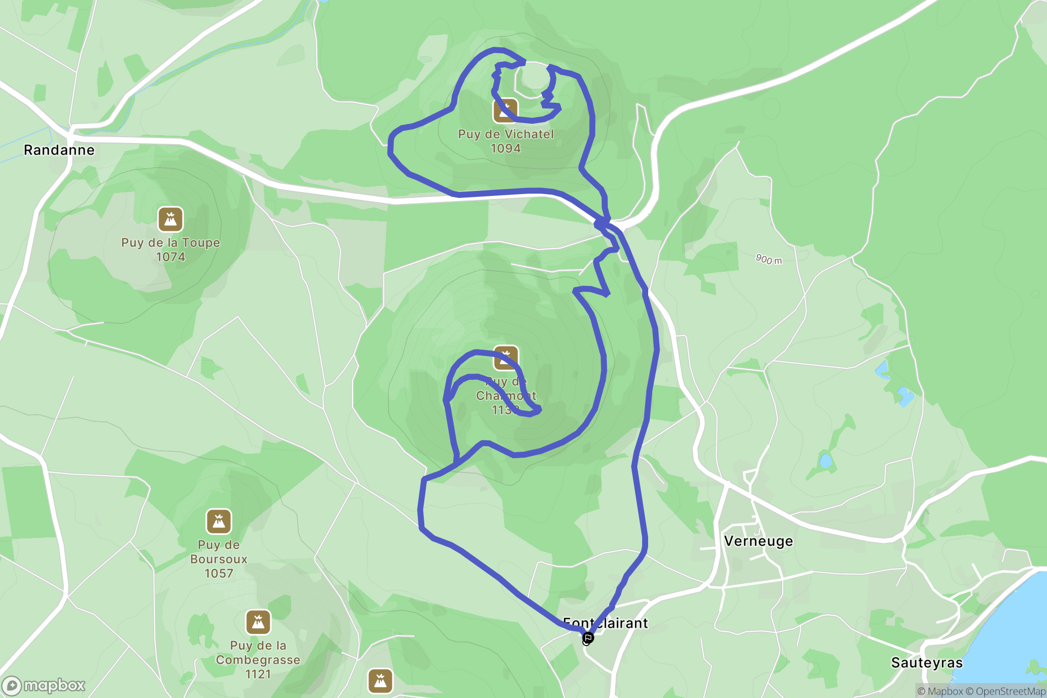 Aydat : carte du parcours de randonnée - France