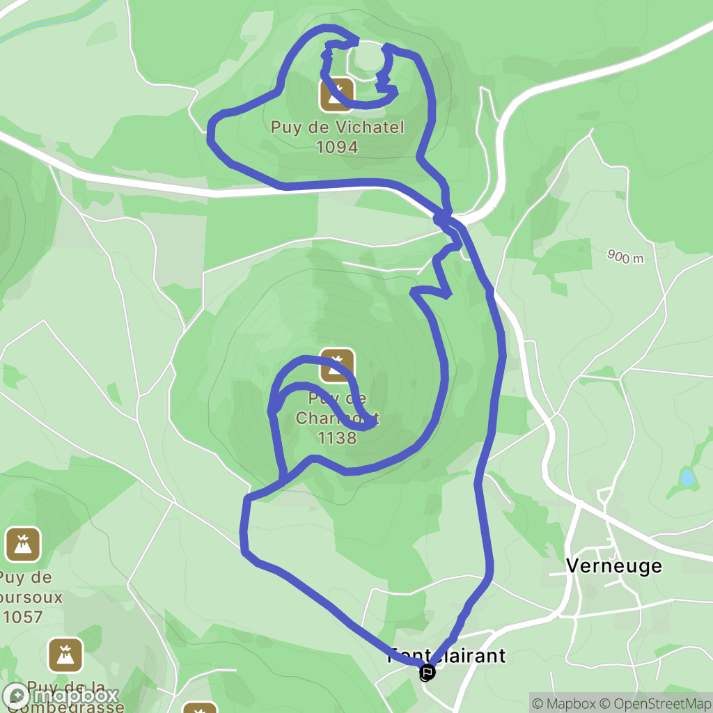 Aydat : carte du parcours de randonnée - France