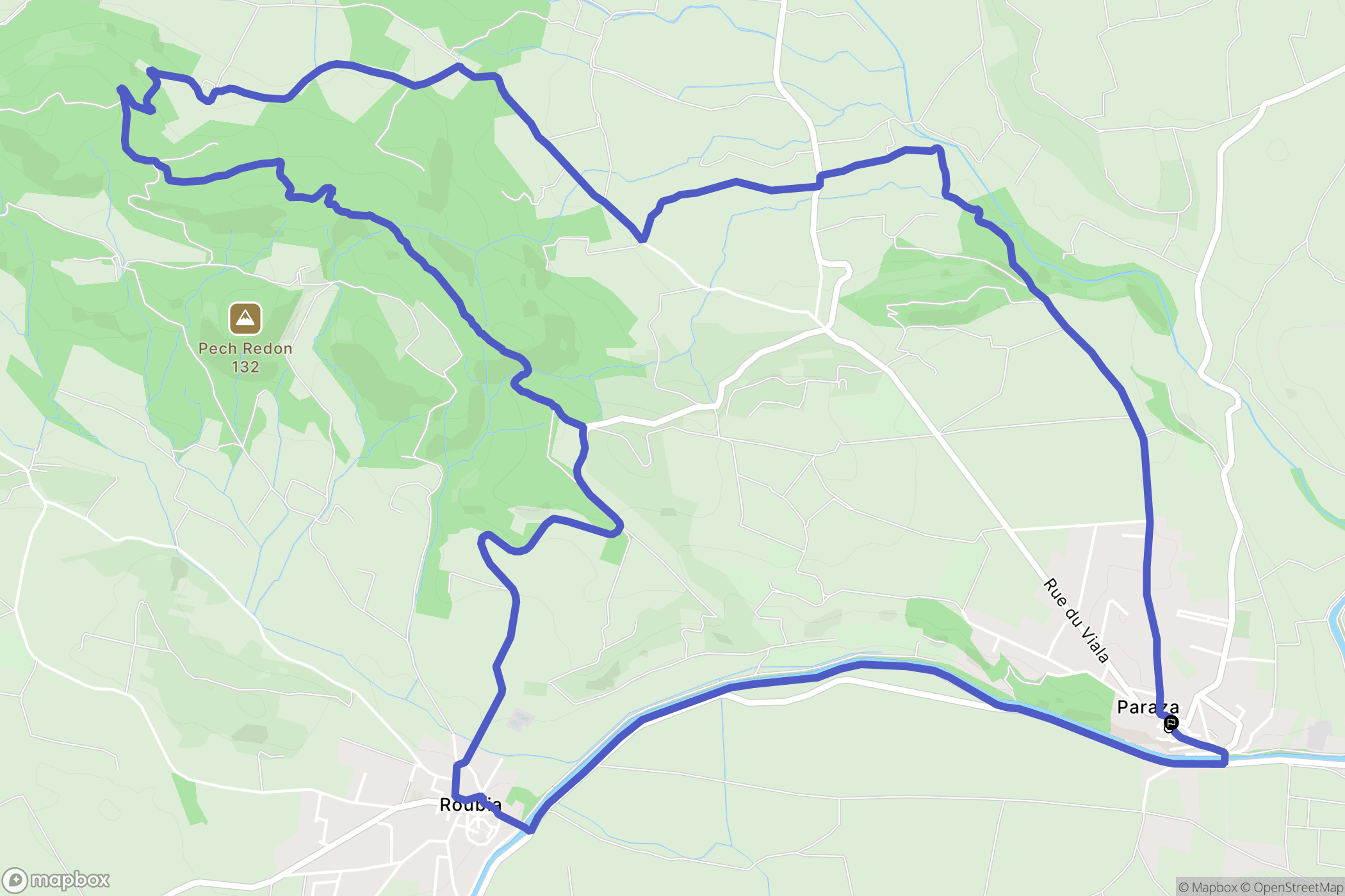 Paraza : carte du parcours de randonnée - France