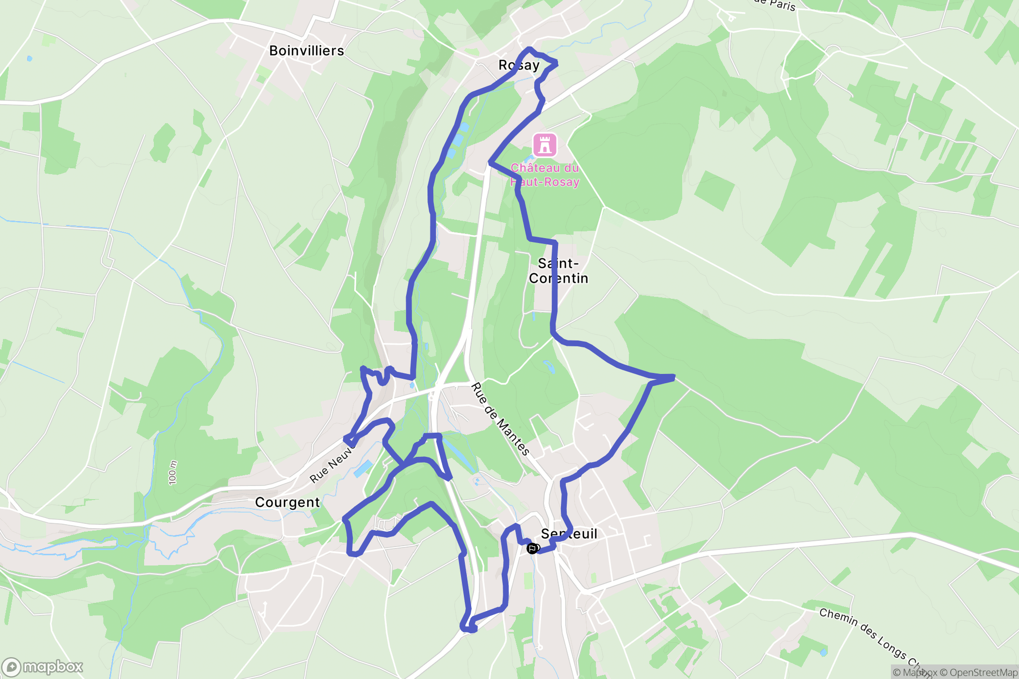 Septeuil : carte du parcours de randonnée - France