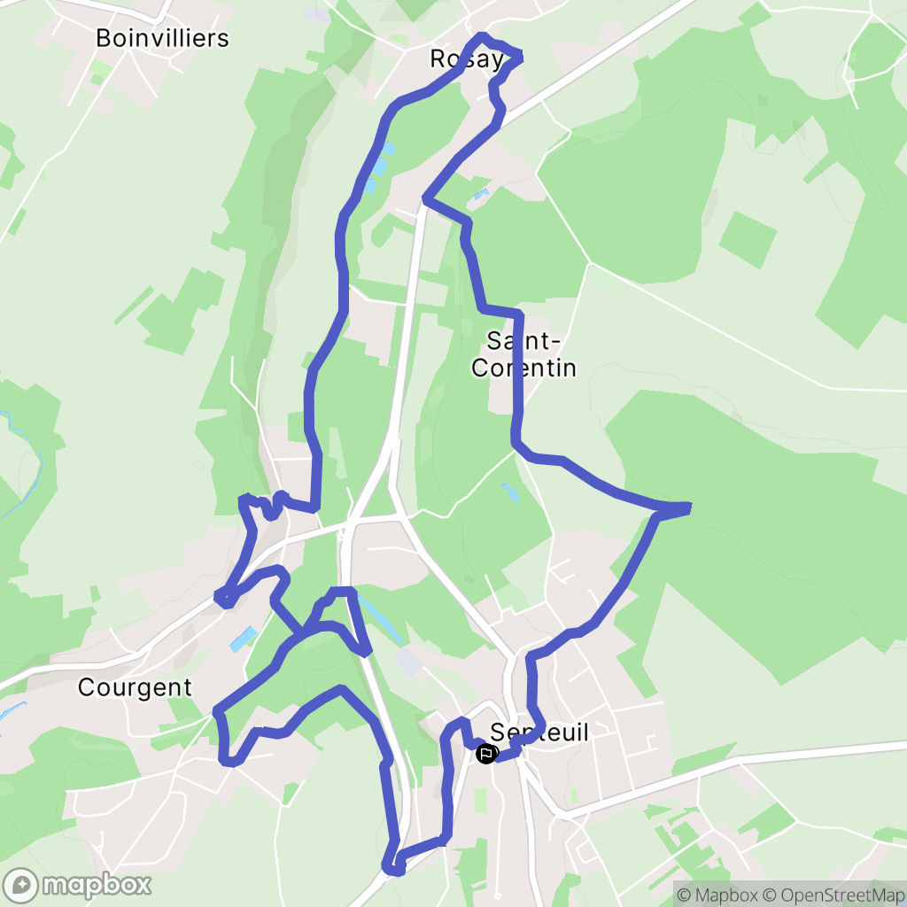 Septeuil : carte du parcours de randonnée - France