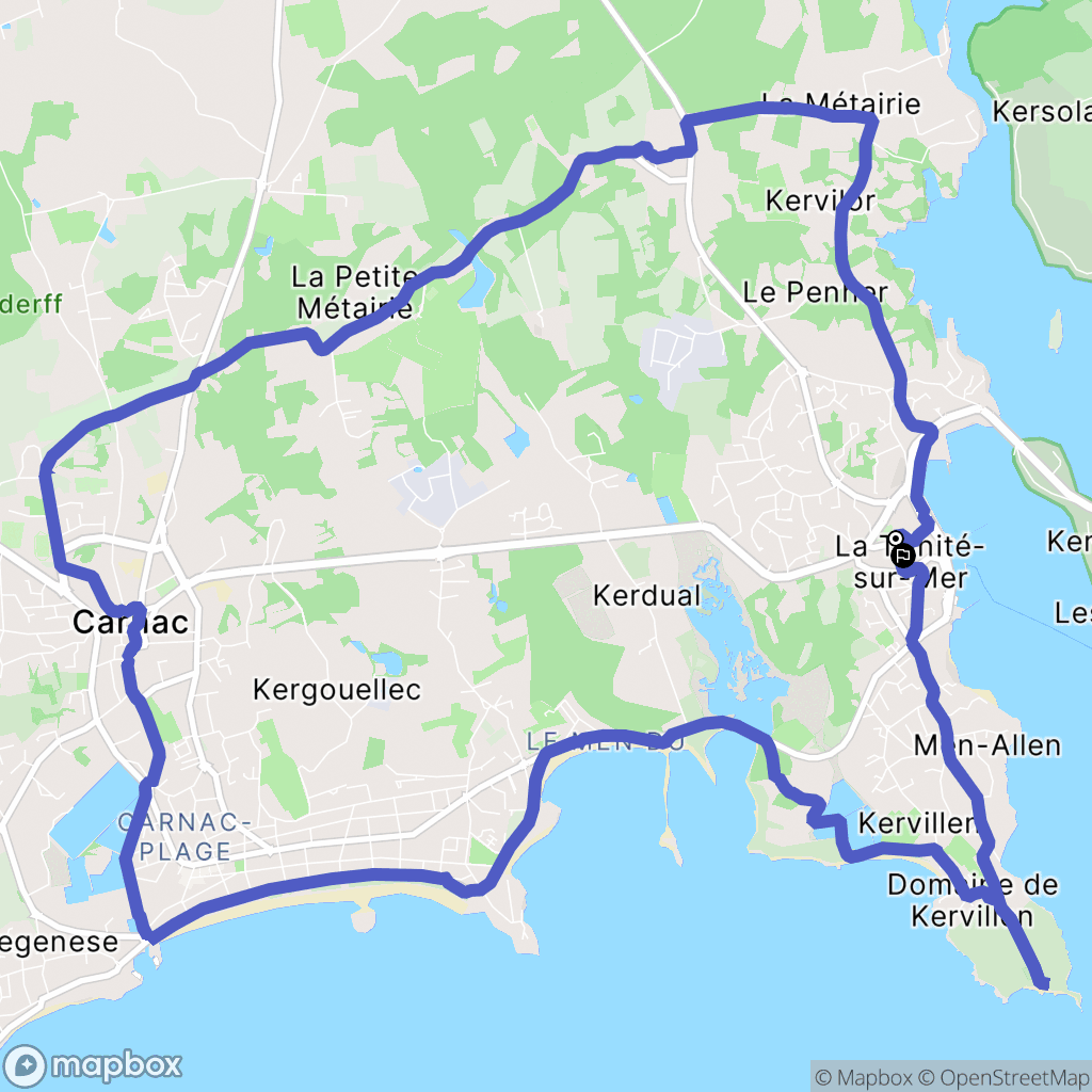 La Trinité-sur-Mer : carte du parcours de randonnée - France