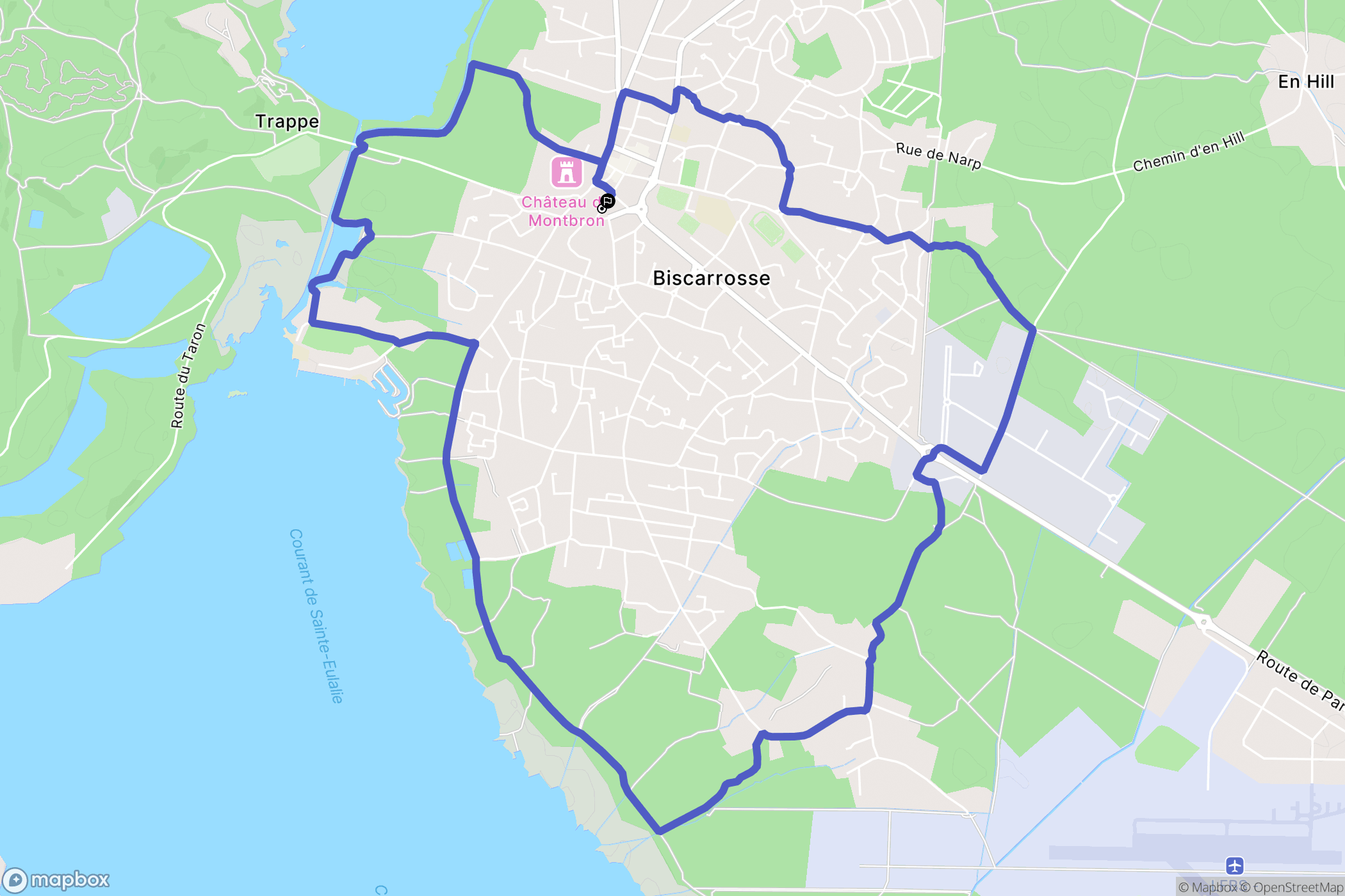 Biscarrosse : carte du parcours de randonnée - France