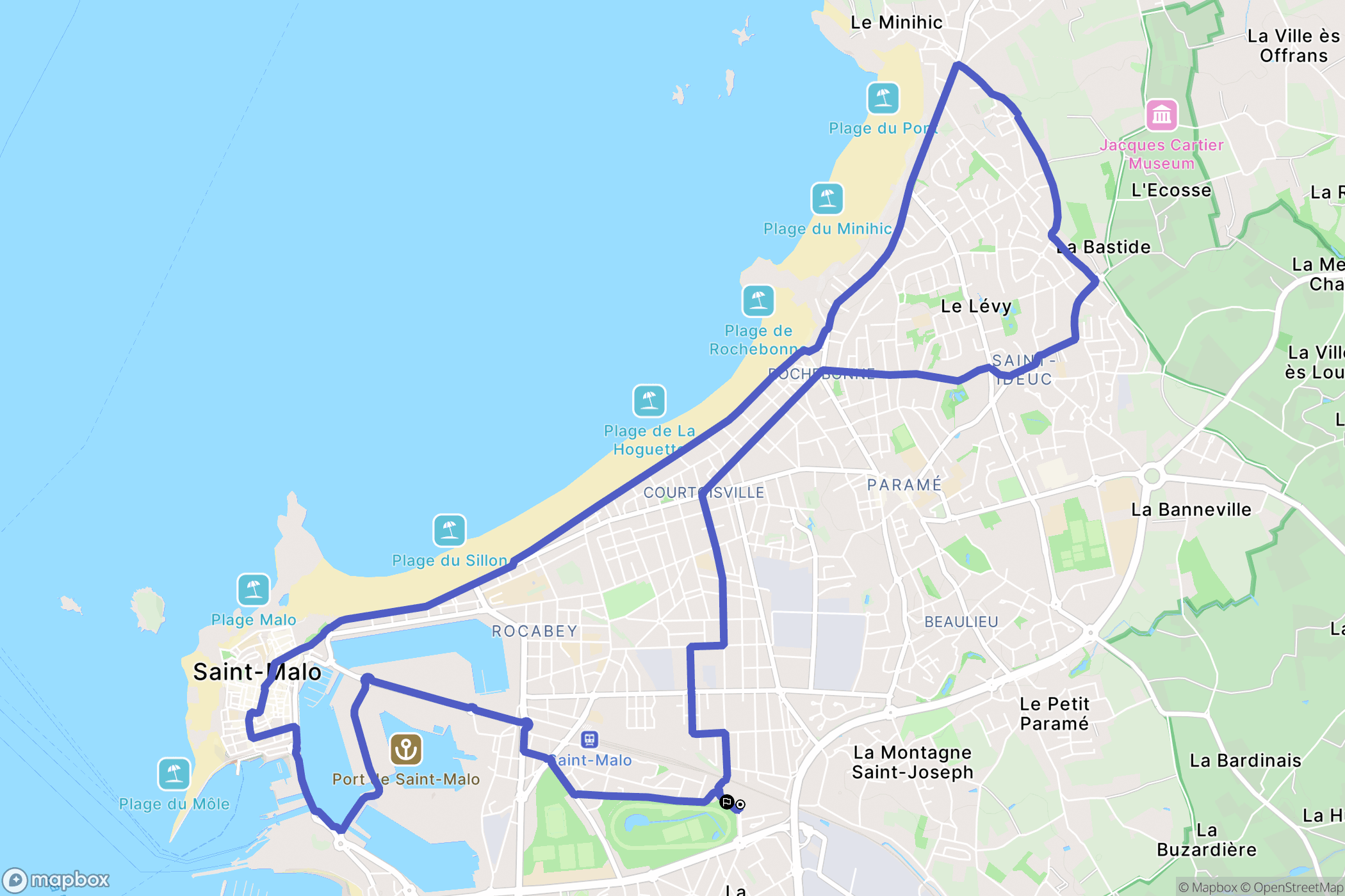 Saint-Malo : carte du parcours de randonnée - France