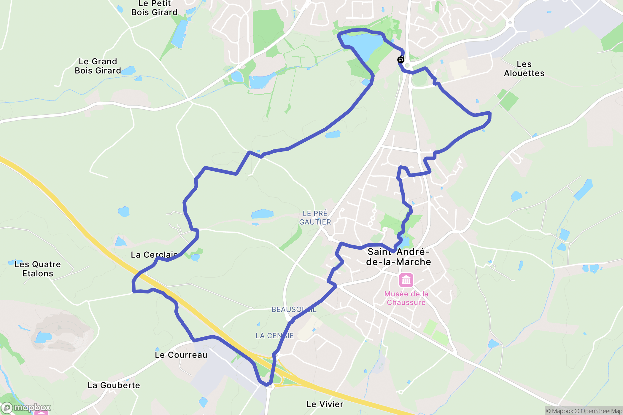Sèvremoine : carte du parcours de randonnée - France