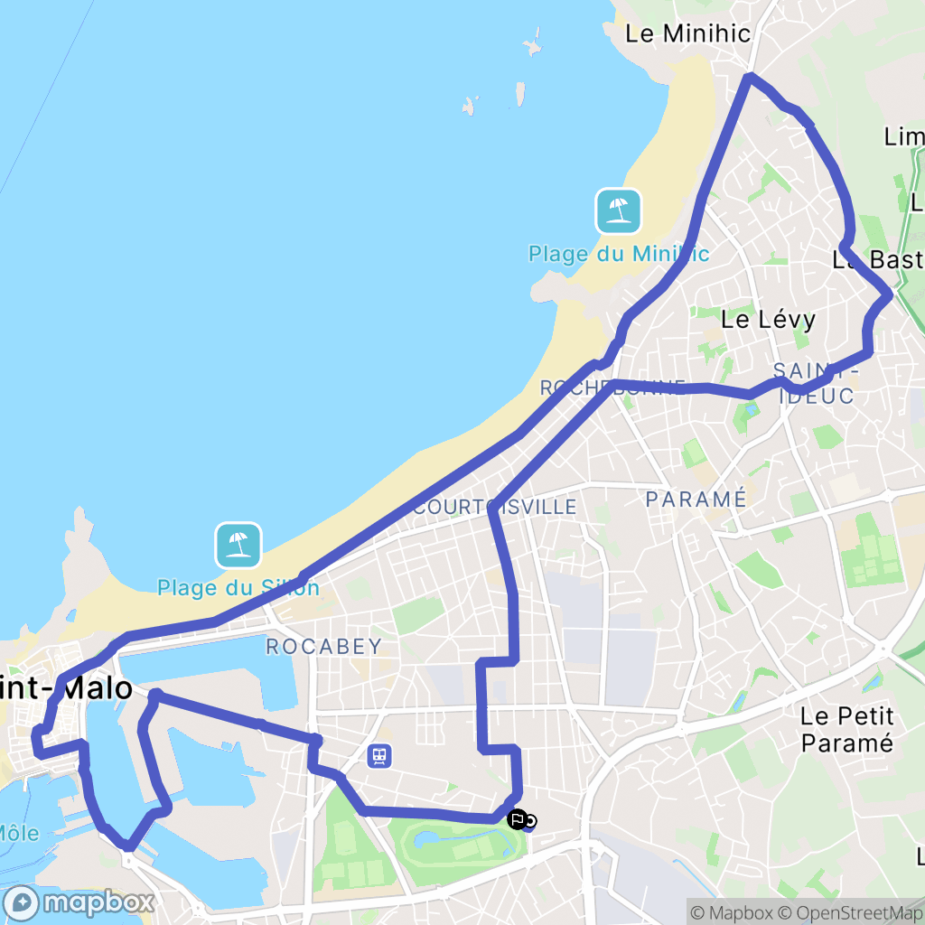 Saint-Malo : carte du parcours de randonnée - France