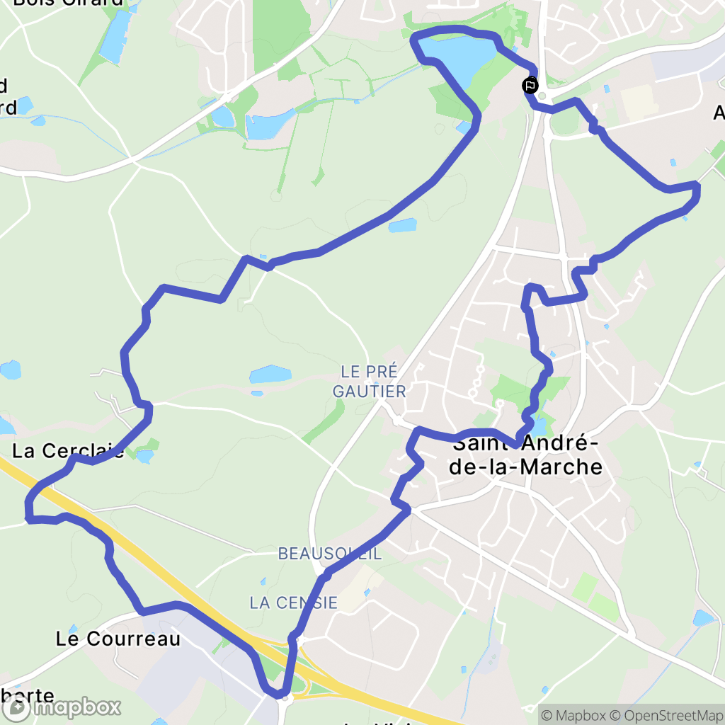 Sèvremoine : carte du parcours de randonnée - France