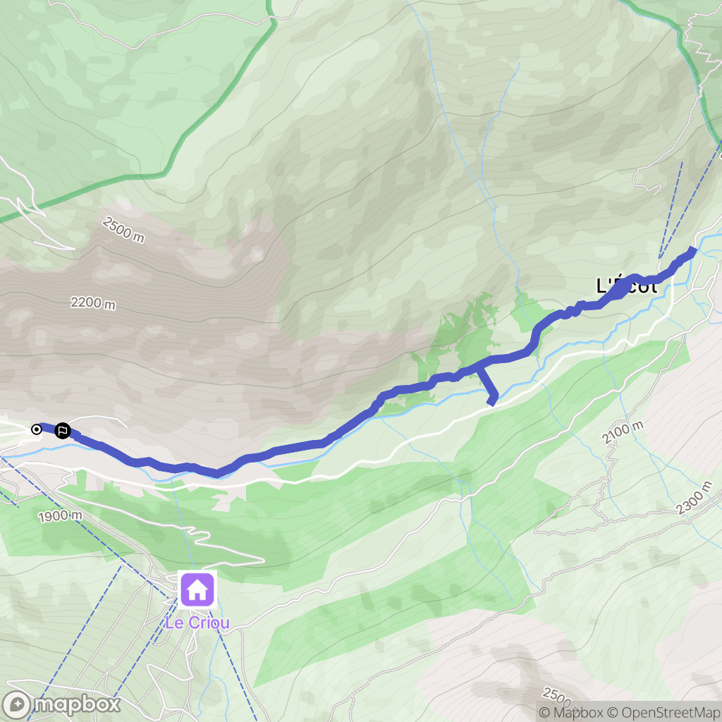 Bonneval-sur-Arc : carte du parcours de randonnée - France