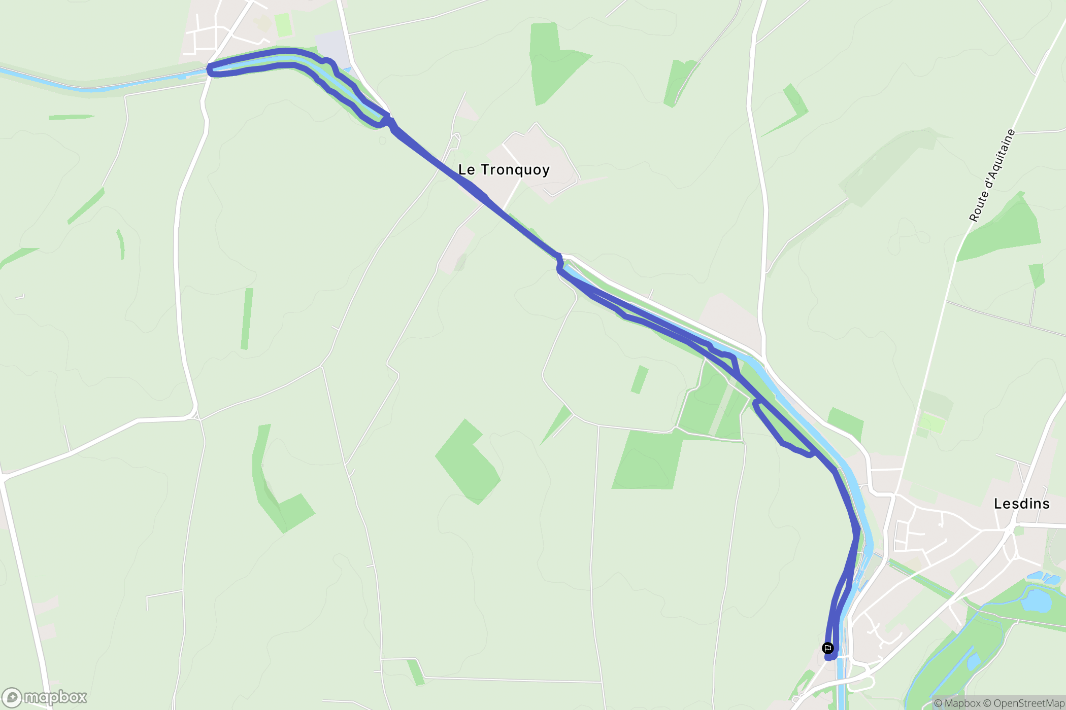 Lesdins : carte du parcours de randonnée - France