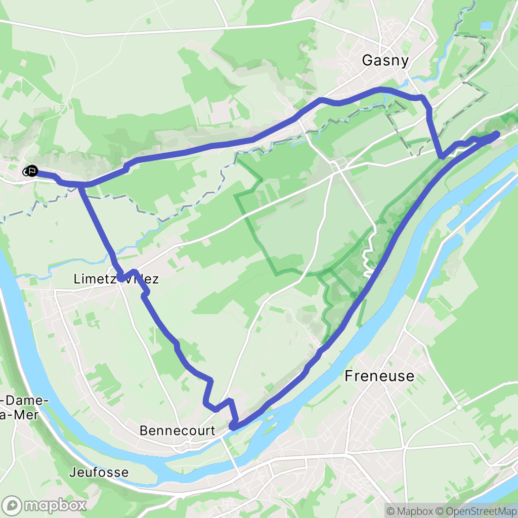 Giverny : carte du parcours de randonnée - France