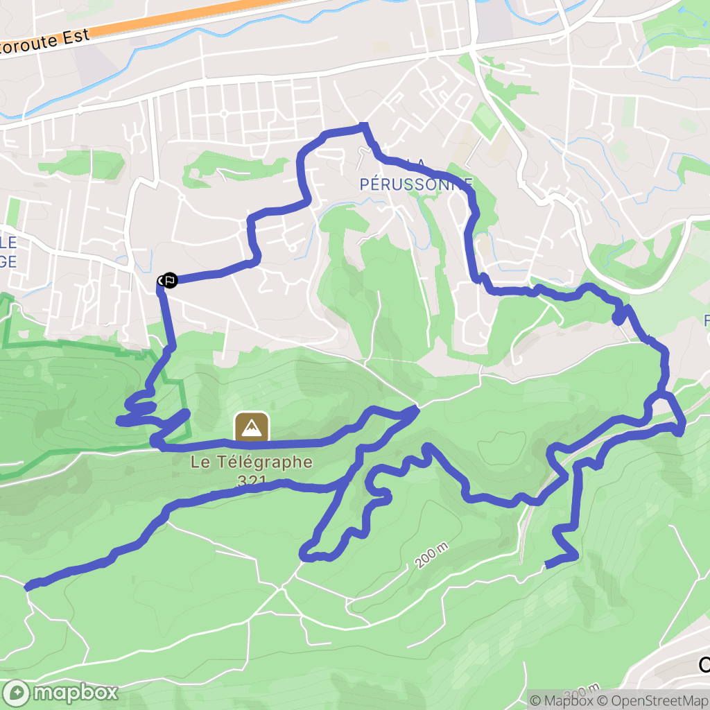 Aubagne : carte du parcours de randonnée - France