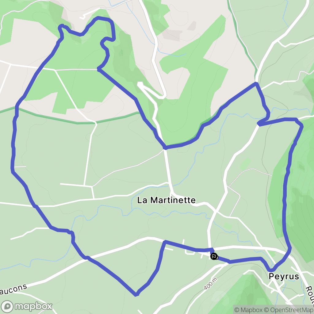 Peyrus : carte du parcours de randonnée - France